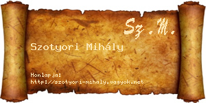 Szotyori Mihály névjegykártya