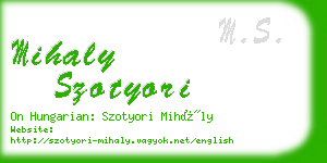 mihaly szotyori business card